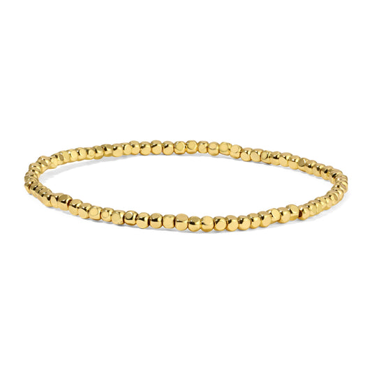 Petite (2.5mm) Cube Bead Bracelet - Gold