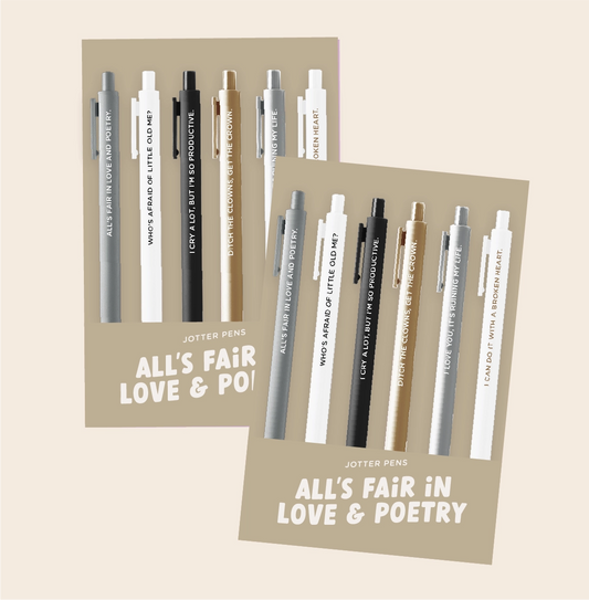 All's Fair in Love & Poetry Jotter - 6pk