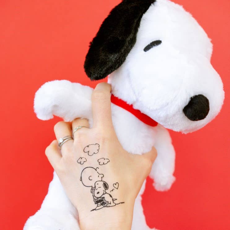 Tattly - CB + Snoopy Hug Tattoo Pair