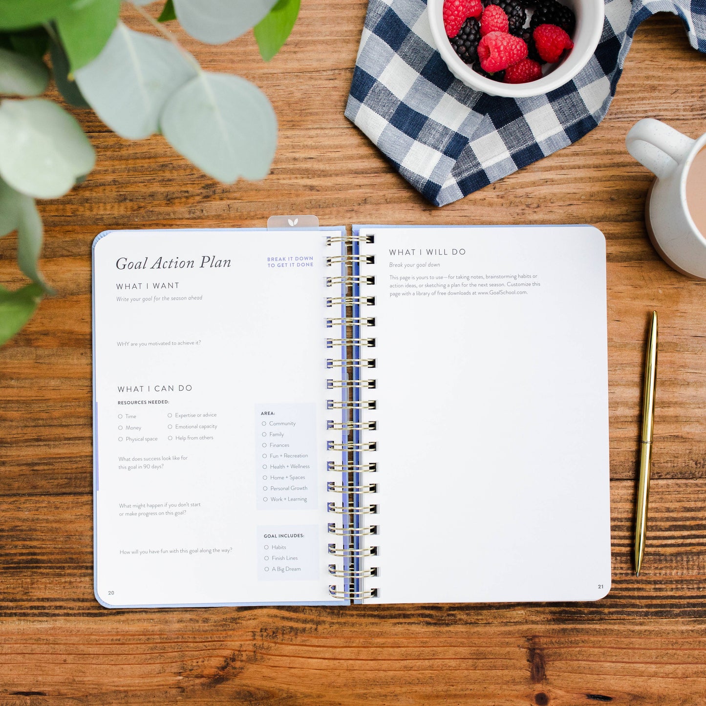 Fresh Start Daily Goal Planner | Hydrangea Spiral