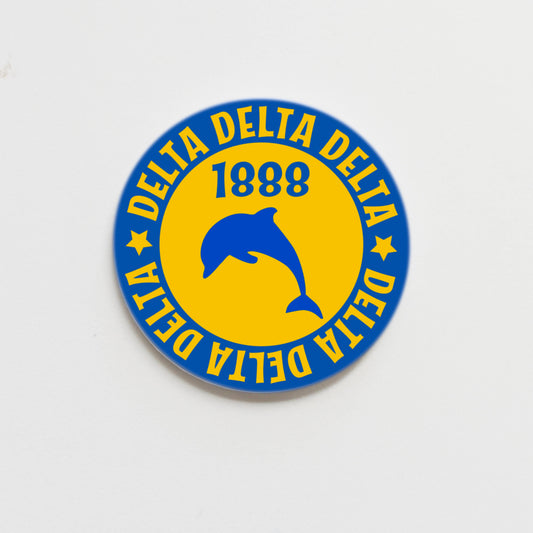 Tri Delta Greek Merit Badge Button - 2.25 inch