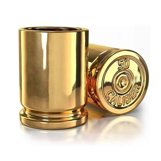 50 Caliber Brass Ceramic Shot Glasses