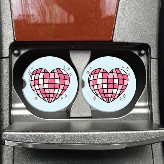 Disco Heart Car Coasters