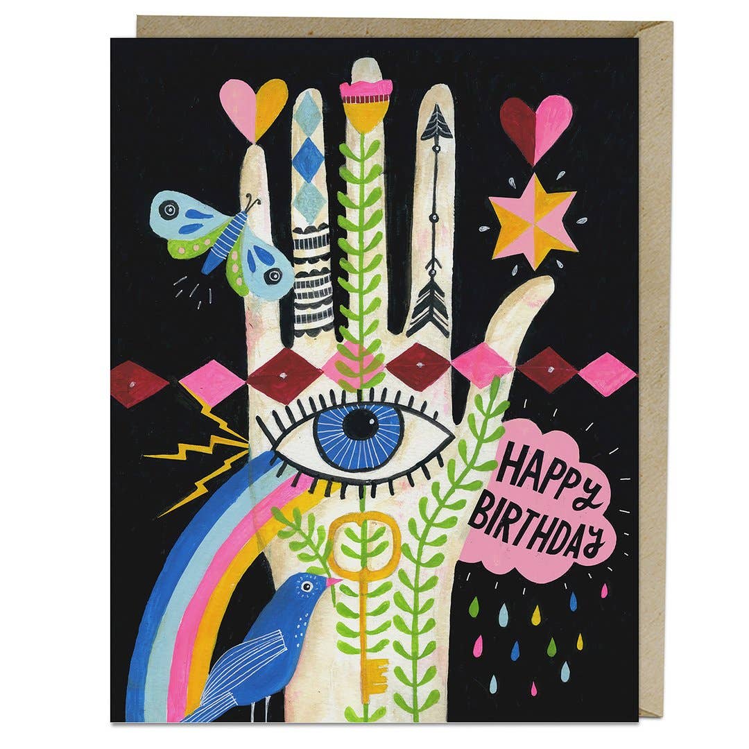 Lisa Congdon Rainbow Hand Birthday Card