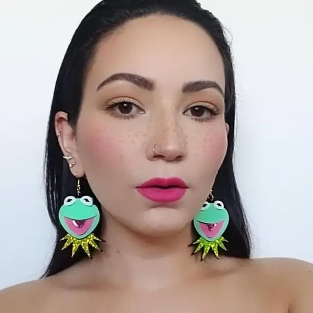 Miss Piggy And Kermit Earrings