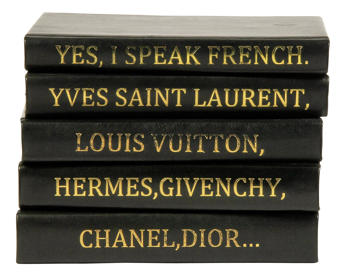 I Speak French Leather Book Stack