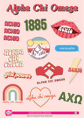 All Sorority Girl Power Sticker Sheet