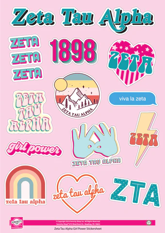 All Sorority Girl Power Sticker Sheet