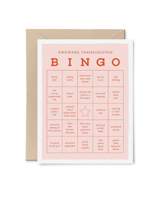 Awkward Thanksgiving Bingo Card