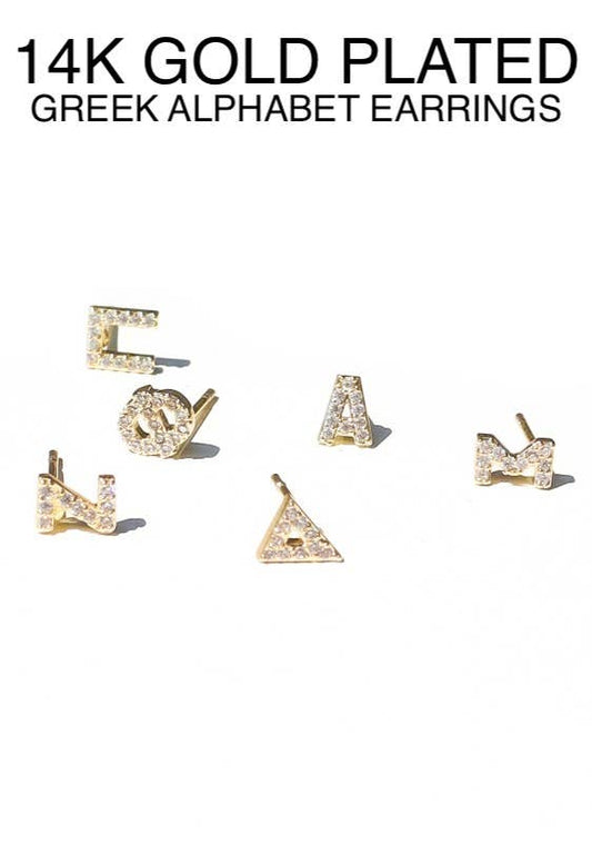 14k Pave Greek Studs