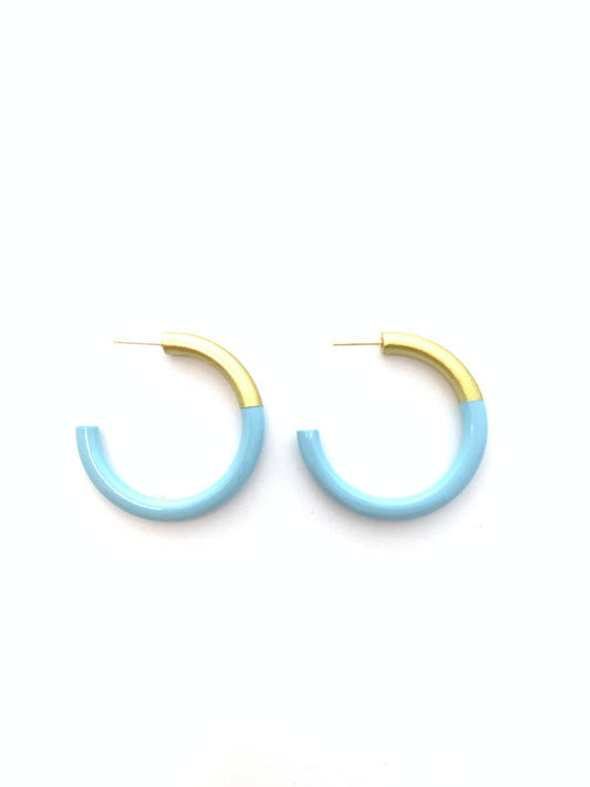 Medium Liz Hoops in Baby Blue