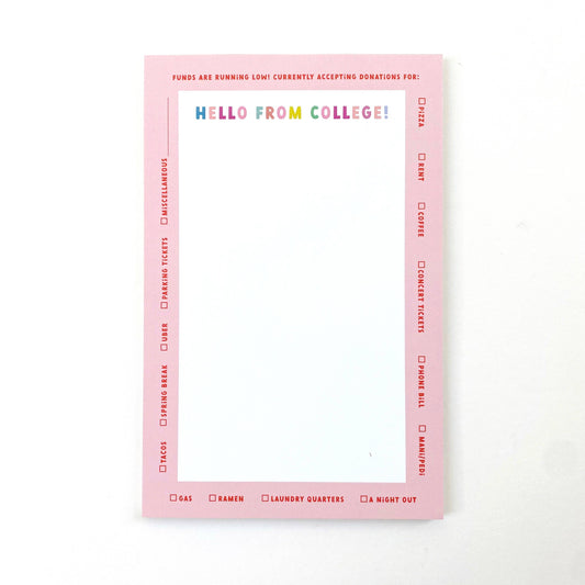 Funds are Running Low! College Notepads