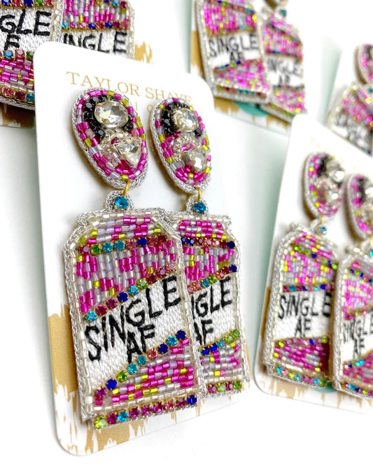 Single AF Beaded Cans Earrings