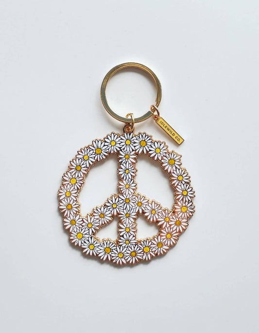 Peace Daisy Keychain