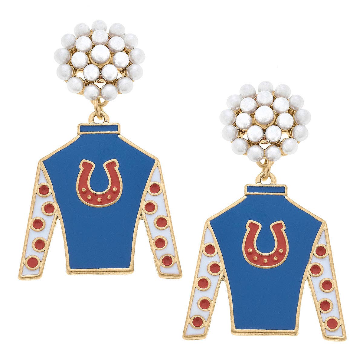 CANVAS x For Pete's Sake Pottery Jockey Silk Enamel Earrings