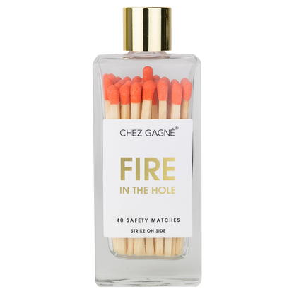 Fire in the Hole - Glass Bottle Matches - Orange