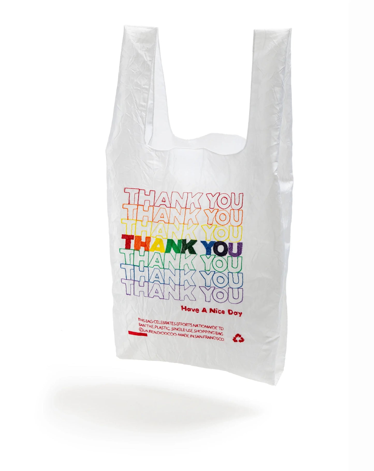 Thank You Tote // Rainbow TYTY On White // Lauren DiCioccio