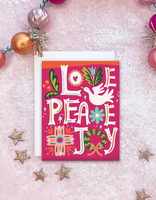 Love Peace Joy Card - Box of 8