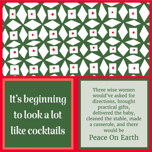 DOM Napkin - XMAS Peace on Earth/Cocktails