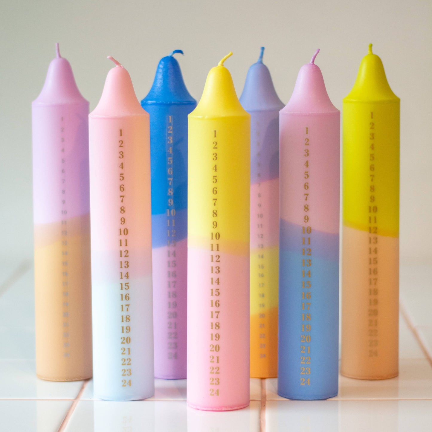 Advent Candle, Christmas Calendar - Pastel Mix