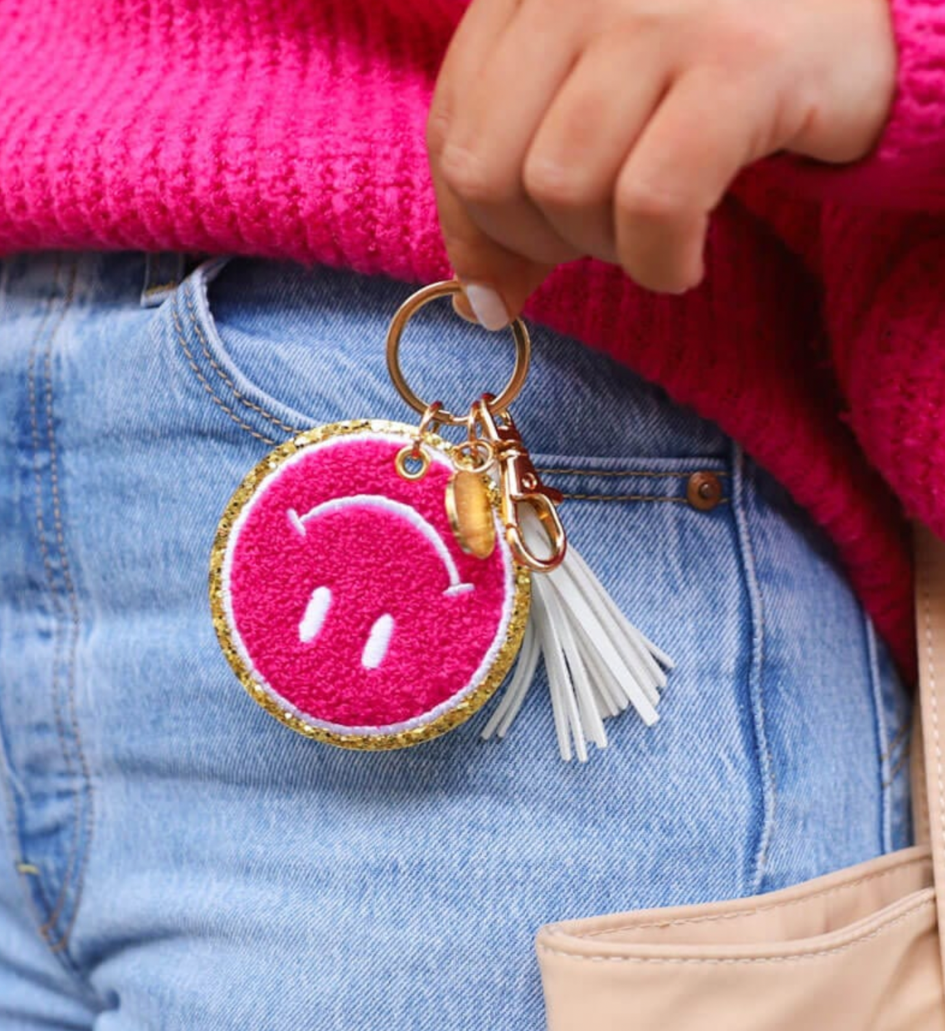 Keep Cozy Smiley Keychain