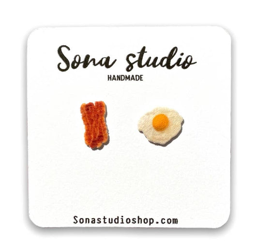 Bacon and Egg Earrings