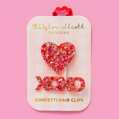 Heart + XOXO Hair Clips