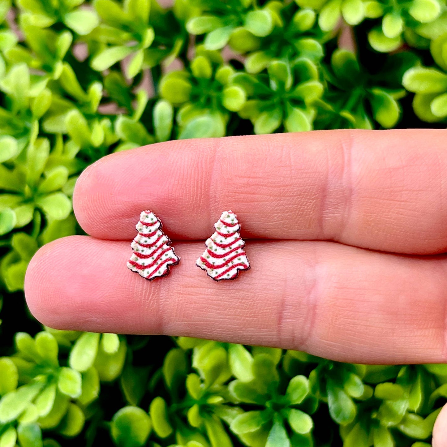 Little Debbie Inspired Christmas Cupcake Earrings