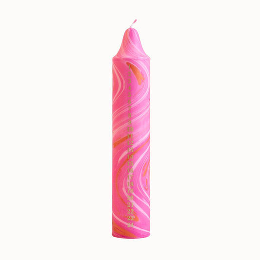 Advent Candle, Christmas Calendar - Pink Marble