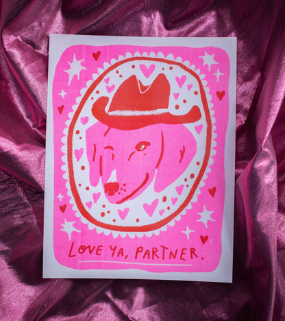 Love Ya, Partner 8.5x11" risograph print