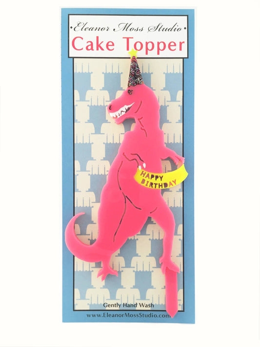 T-Rex Pink Cake Topper